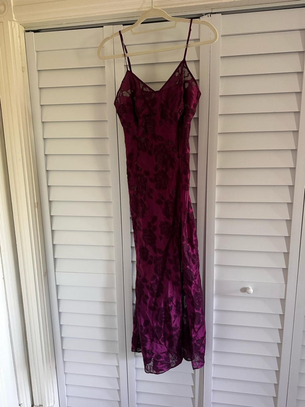 Victoria's Secret Gold Label Plum Floral Mesh Slip